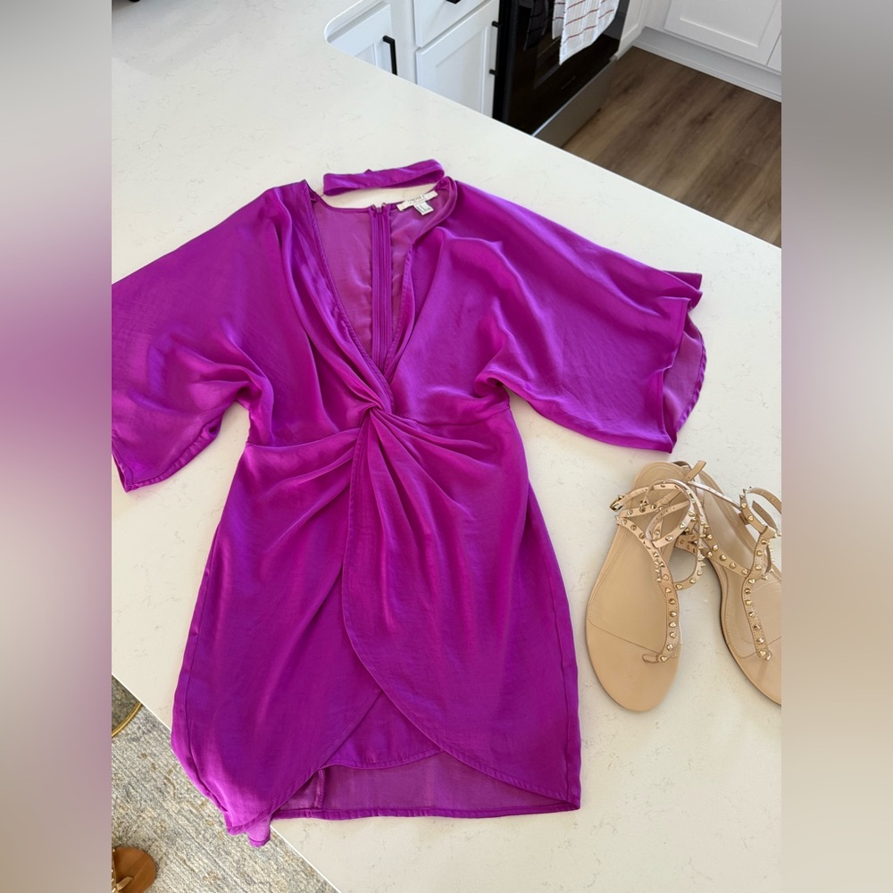 Forever 21 Rich fuchsia  dress with neck choker detail